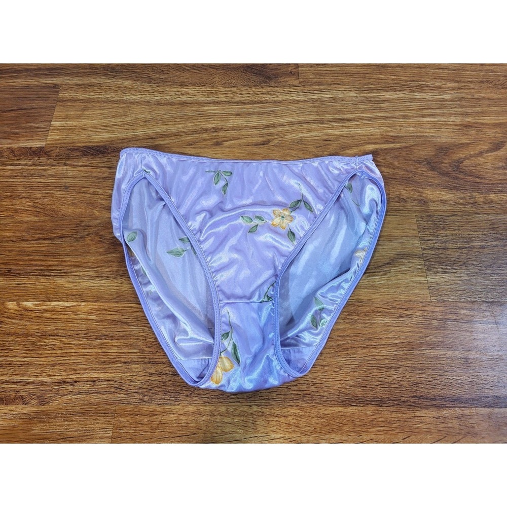 Vgt Partners Inimates Satin Purple Floral Panties Size 7